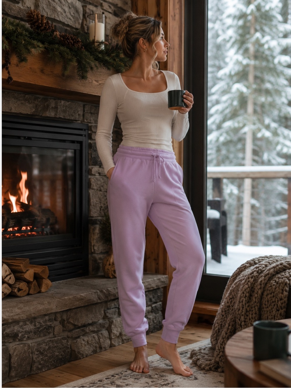 NWT wild fable Fleece Jogger Sweatpants Athleisure‎ Loungewear Cabincore Warm